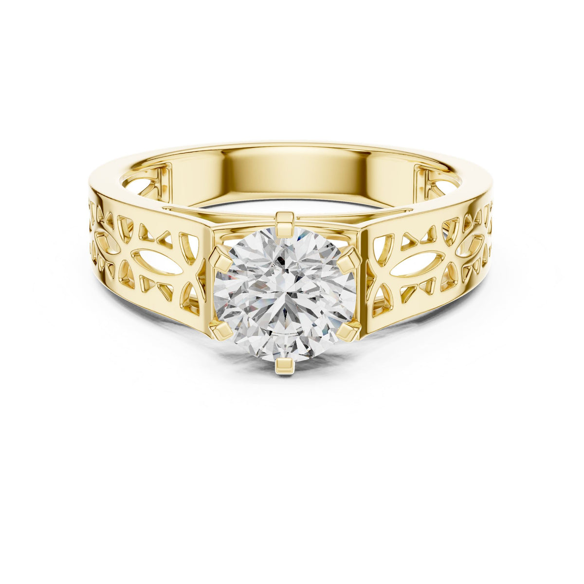 Round Solitaire Lab Grown Diamond Engagement Ring