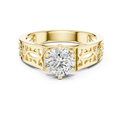Round Solitaire Lab Grown Diamond Engagement Ring