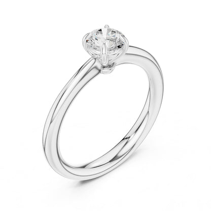Round Solitaire Lab Grown Diamond Engagement Ring
