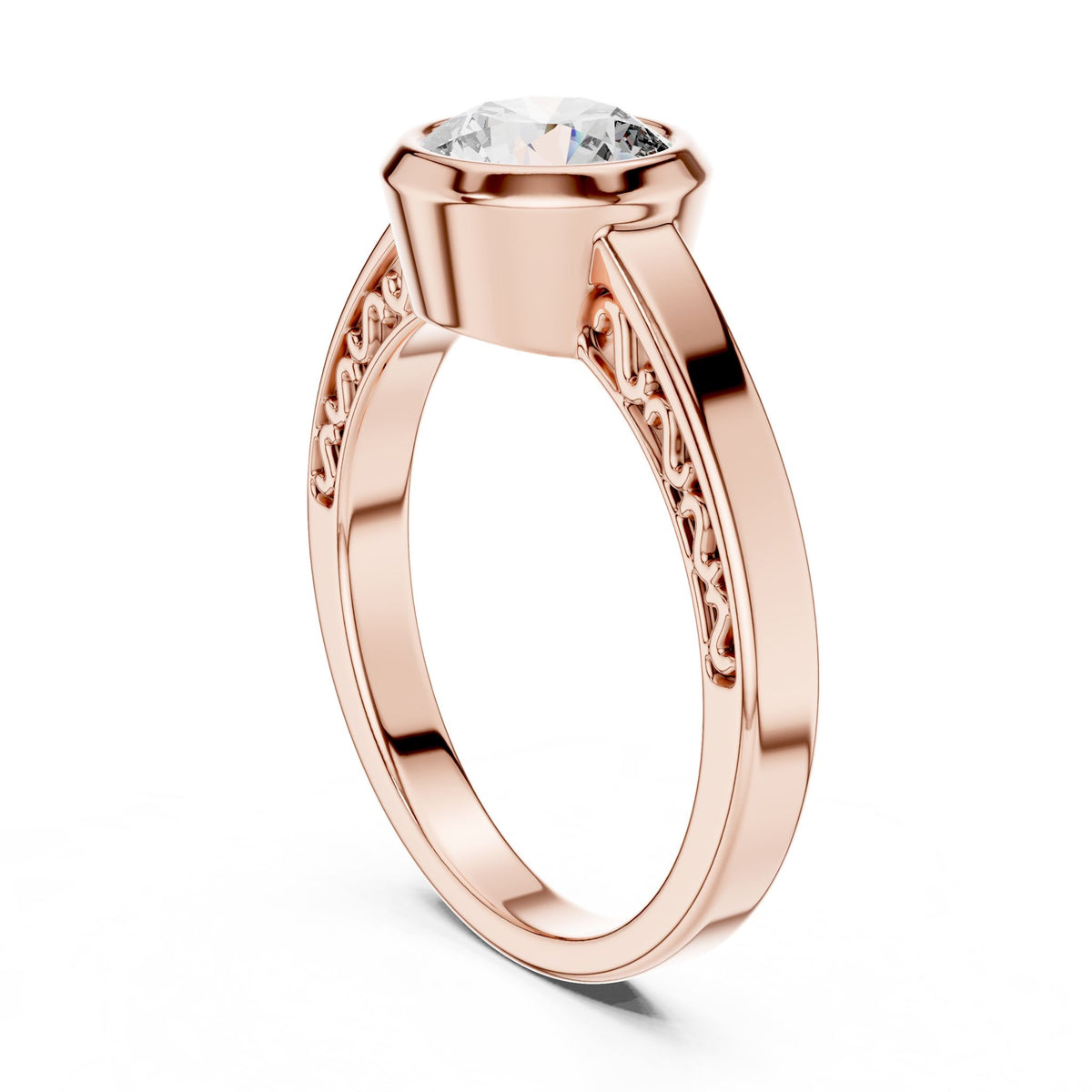 Round Solitaire Lab Grown Diamond Engagement Ring