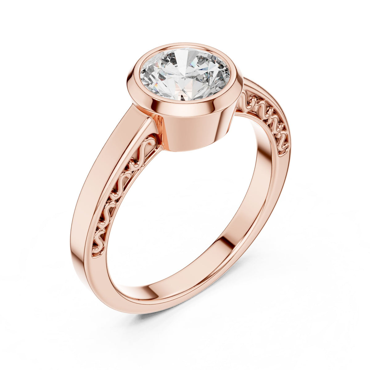 Round Solitaire Lab Grown Diamond Engagement Ring