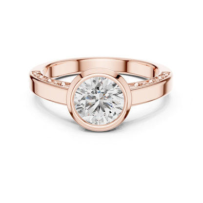 Round Solitaire Lab Grown Diamond Engagement Ring