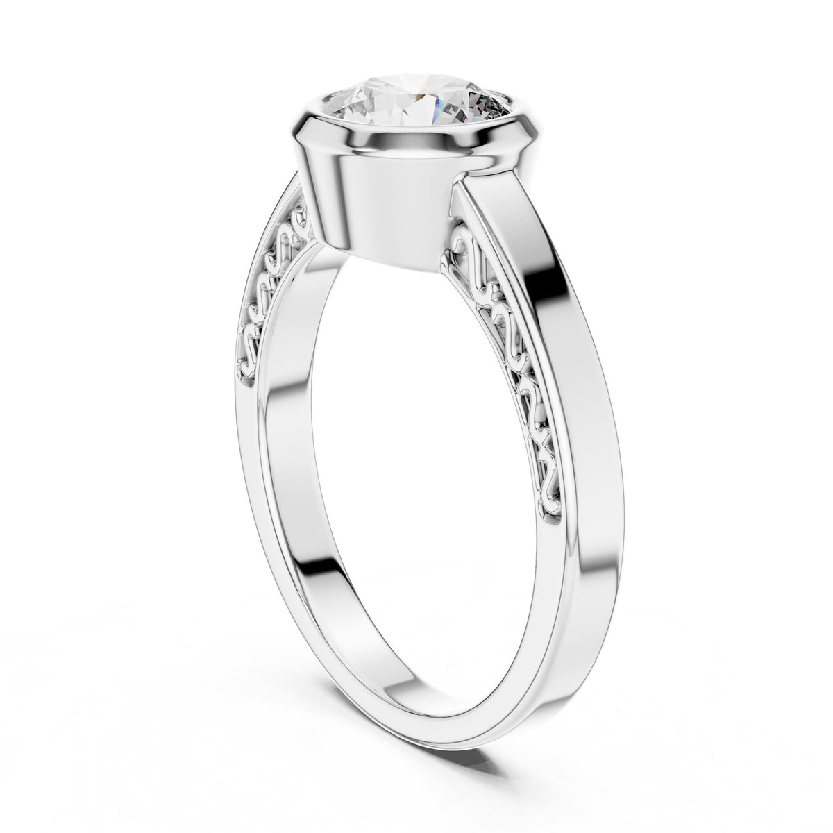 Round Solitaire Lab Grown Diamond Engagement Ring