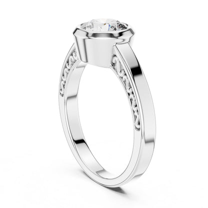 Round Solitaire Lab Grown Diamond Engagement Ring