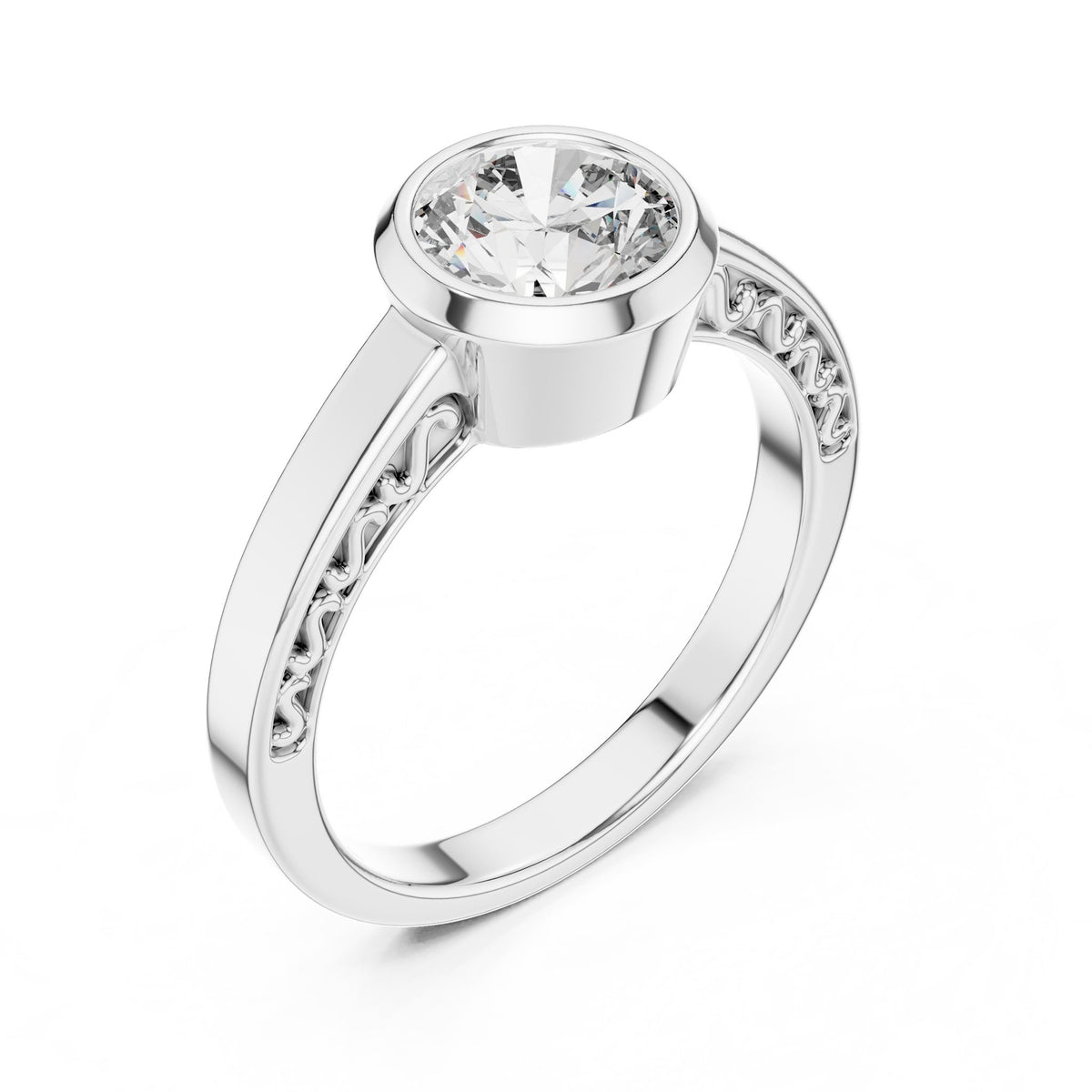 Round Solitaire Lab Grown Diamond Engagement Ring