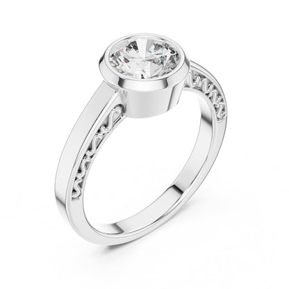Round Solitaire Lab Grown Diamond Engagement Ring