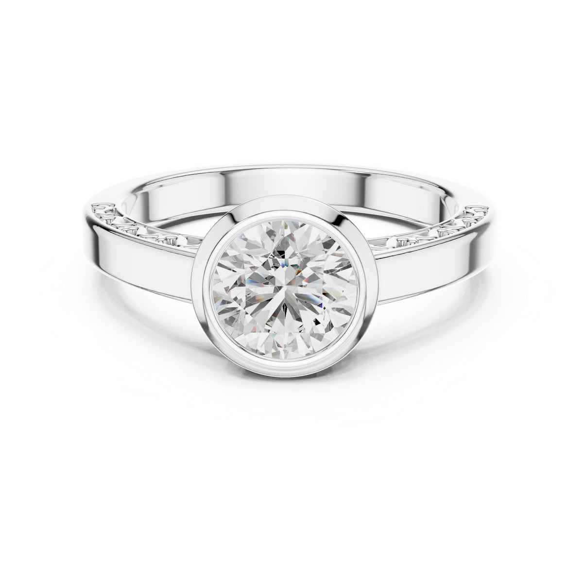 Round Solitaire Lab Grown Diamond Engagement Ring