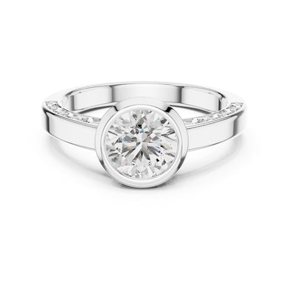 Round Solitaire Lab Grown Diamond Engagement Ring