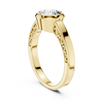 Round Solitaire Lab Grown Diamond Engagement Ring