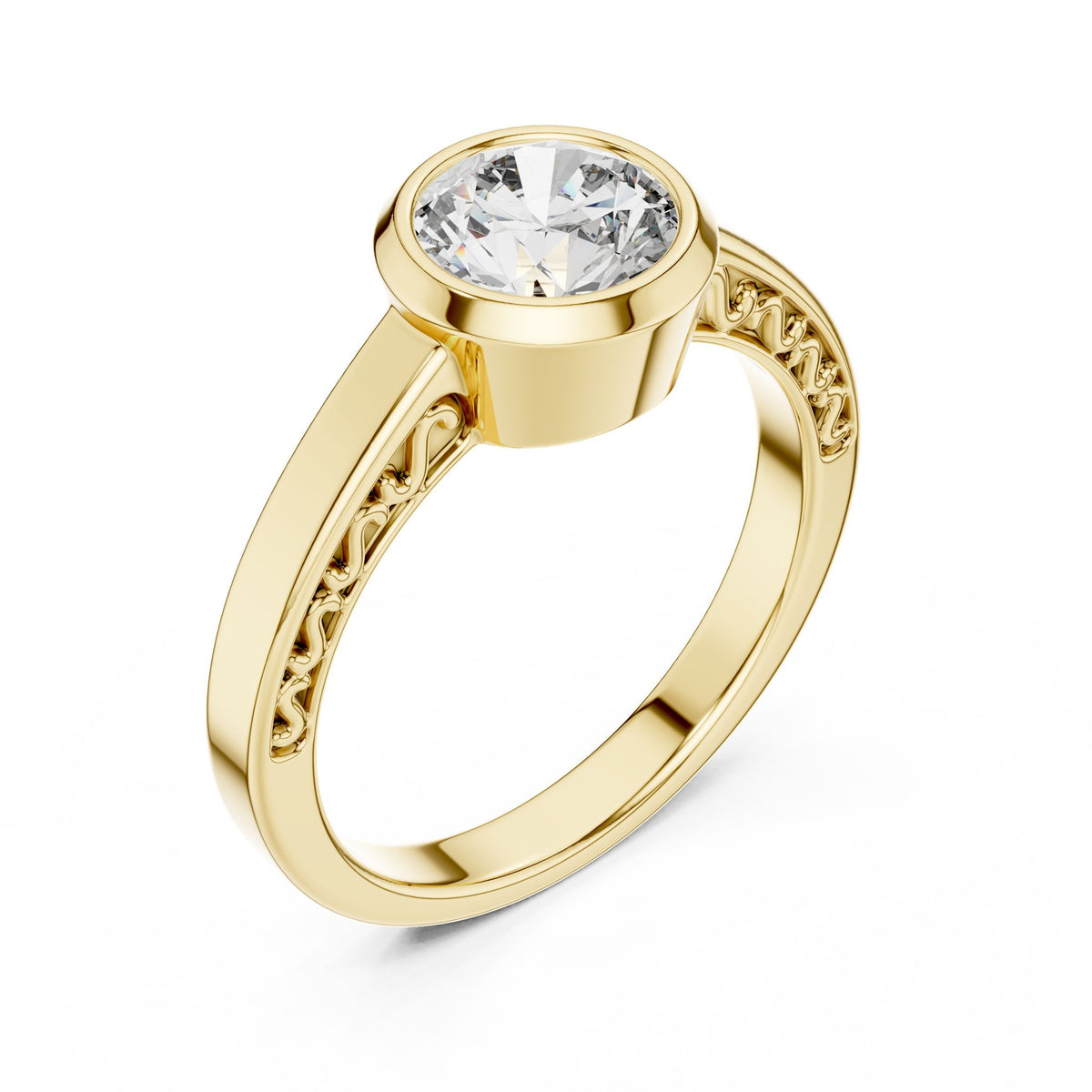 Round Solitaire Lab Grown Diamond Engagement Ring