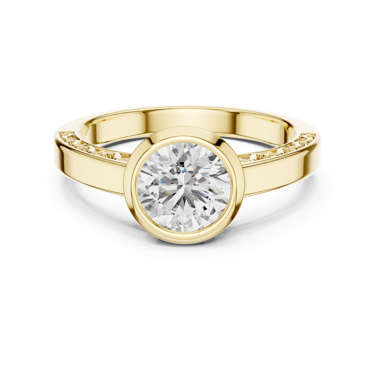 Round Solitaire Lab Grown Diamond Engagement Ring