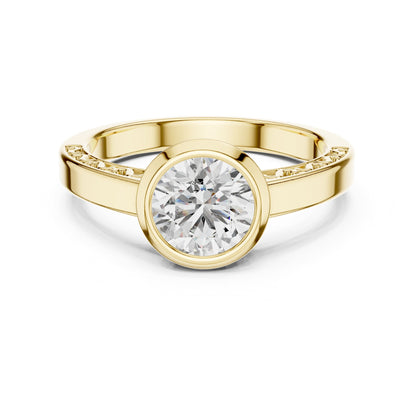 Round Solitaire Lab Grown Diamond Engagement Ring