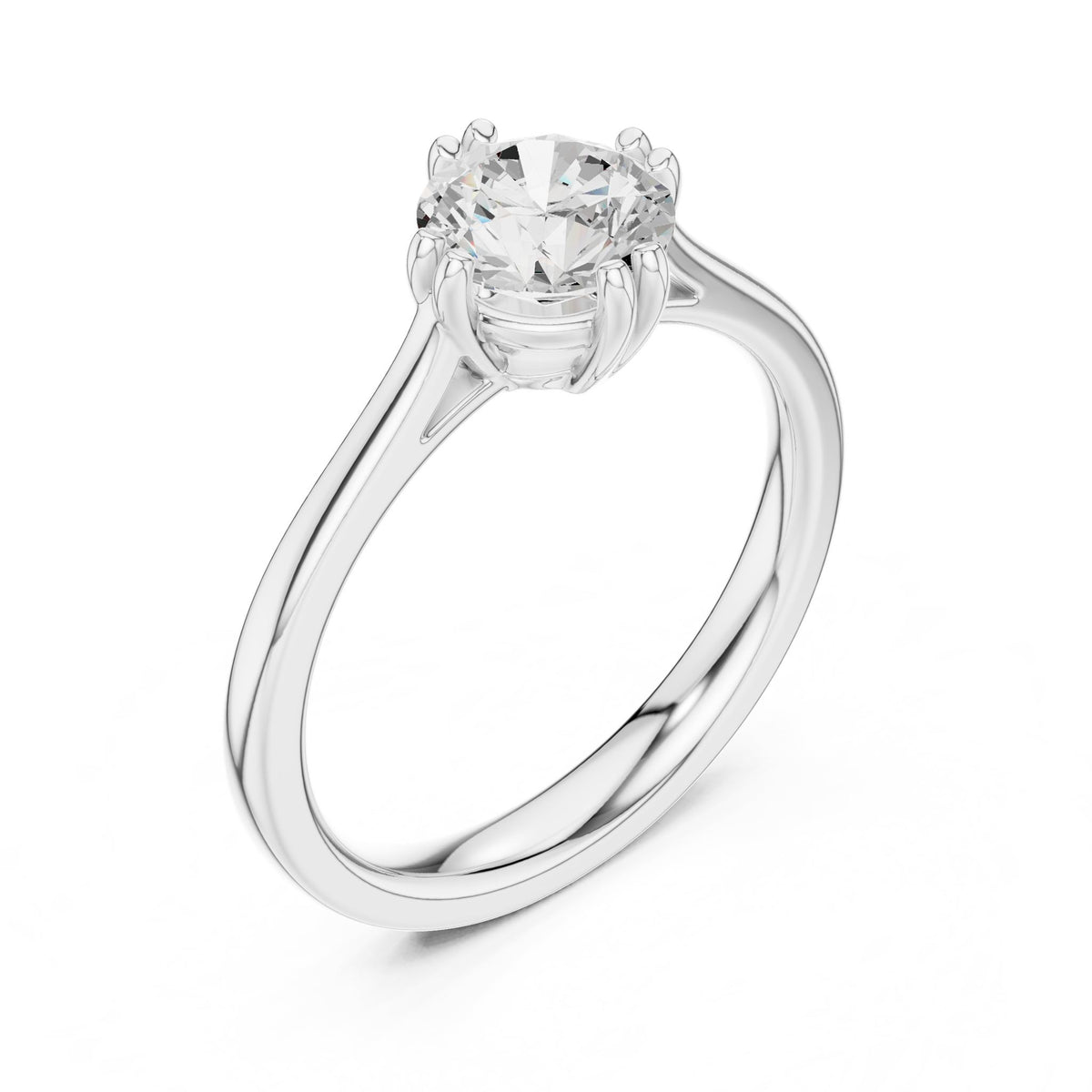 Round Solitaire Lab Grown Diamond Engagement Ring