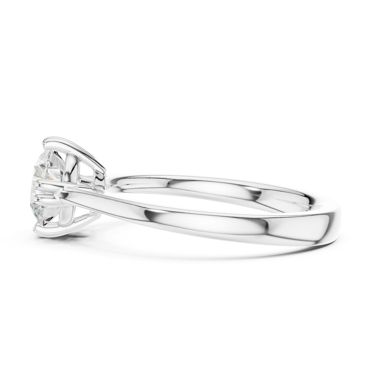 Round Solitaire Lab Grown Diamond Engagement Ring