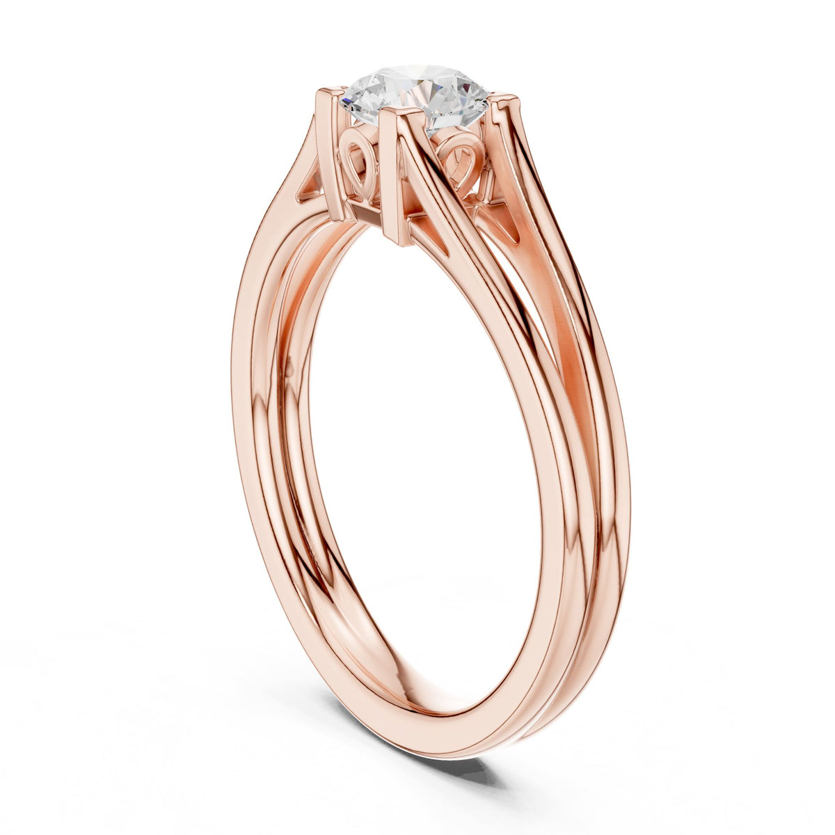Round Solitaire Lab Grown Diamond Engagement Ring