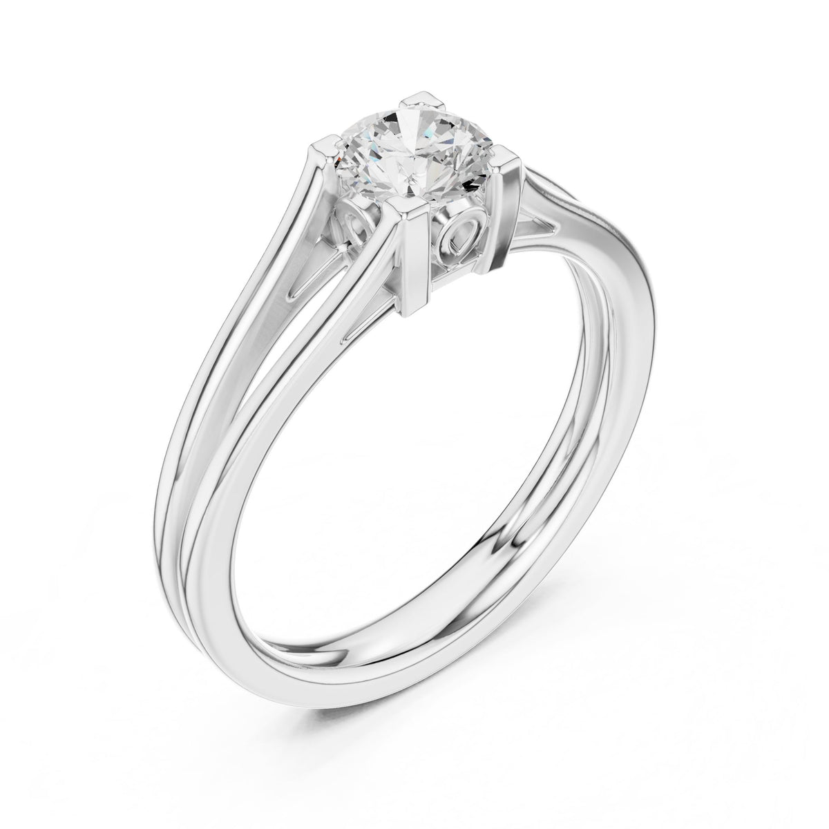 Round Solitaire Lab Grown Diamond Engagement Ring