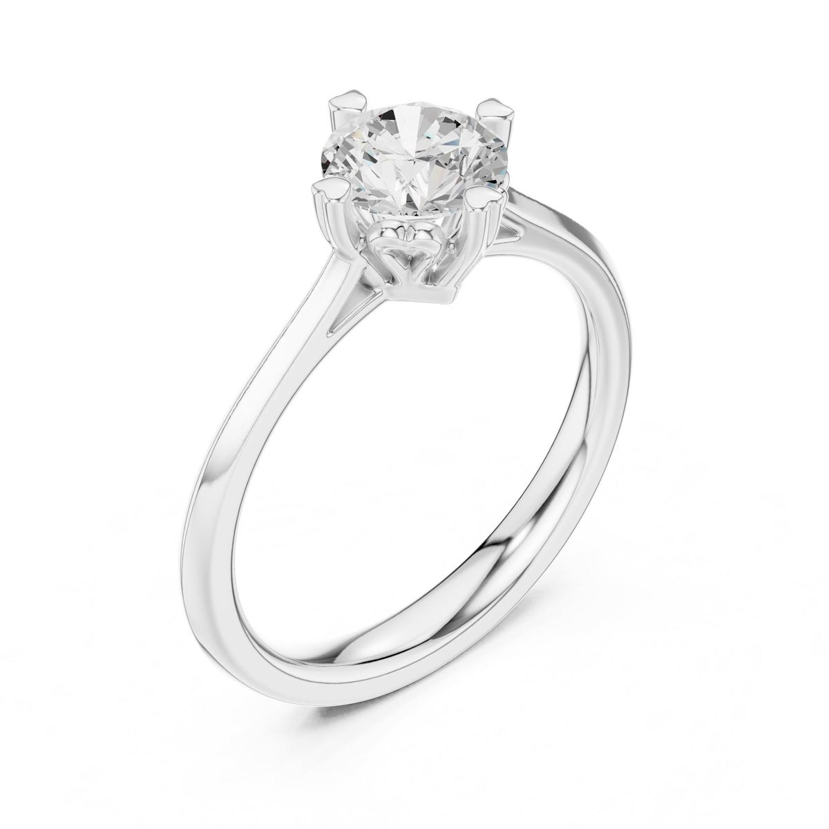 Round Solitaire Lab Grown Diamond Engagement Ring