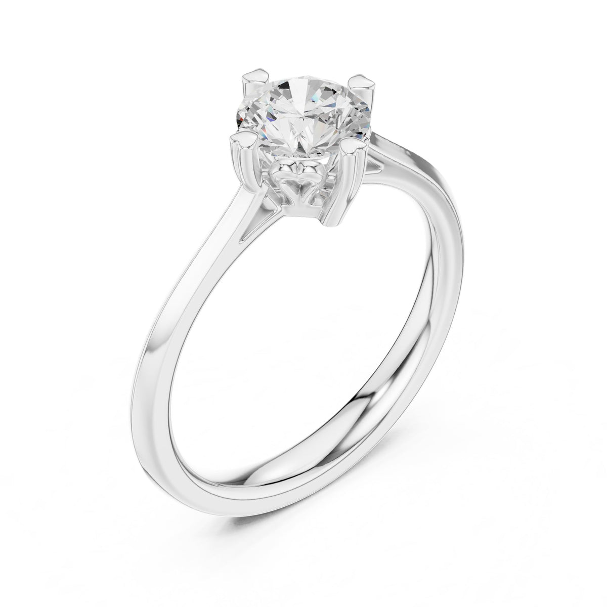 Round Solitaire Lab Grown Diamond Engagement Ring