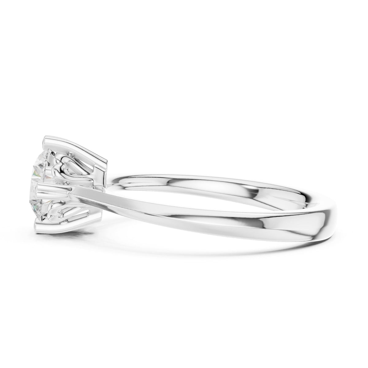 Round Solitaire Lab Grown Diamond Engagement Ring