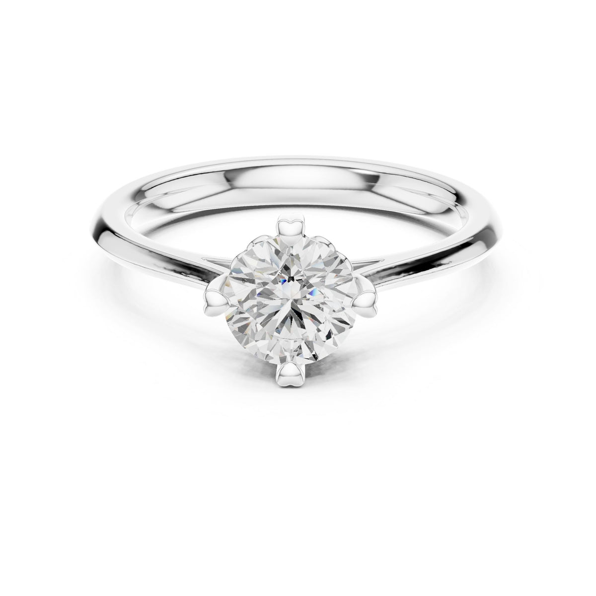 Round Solitaire Lab Grown Diamond Engagement Ring