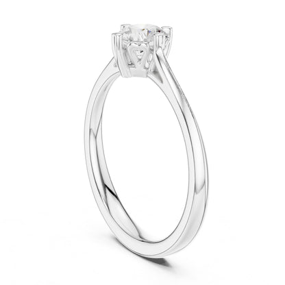 Round Solitaire Lab Grown Diamond Engagement Ring