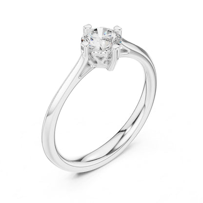 Round Solitaire Lab Grown Diamond Engagement Ring