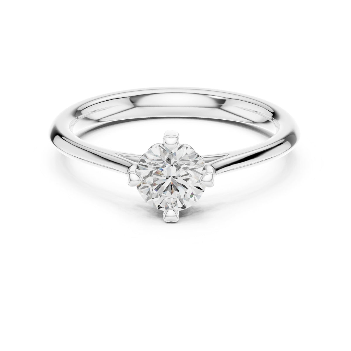 Round Solitaire Lab Grown Diamond Engagement Ring