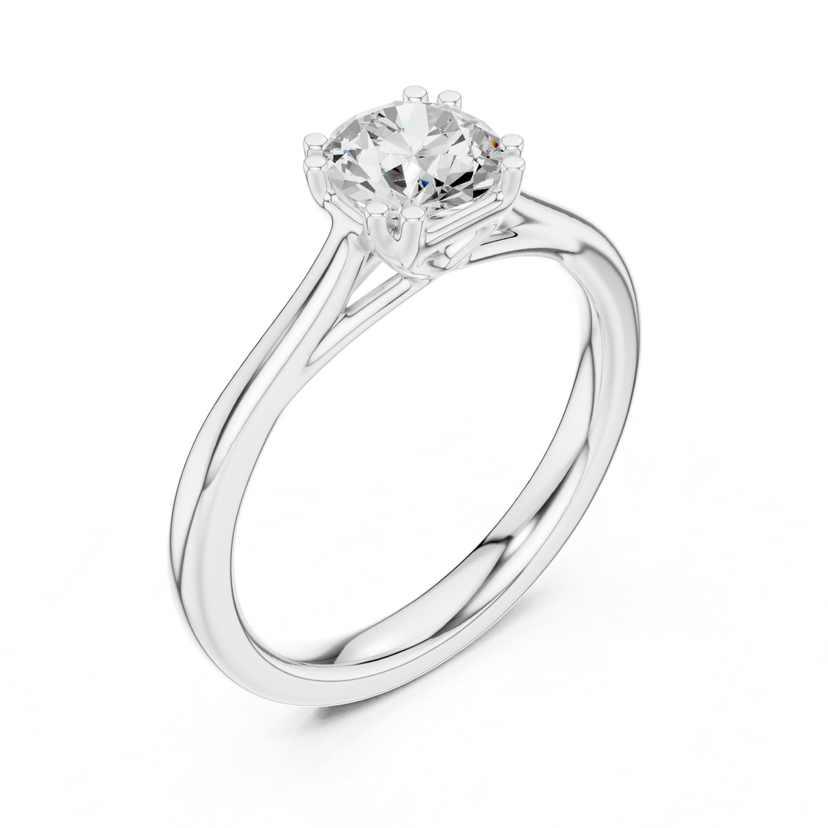Round Solitaire Lab Grown Diamond Engagement Ring