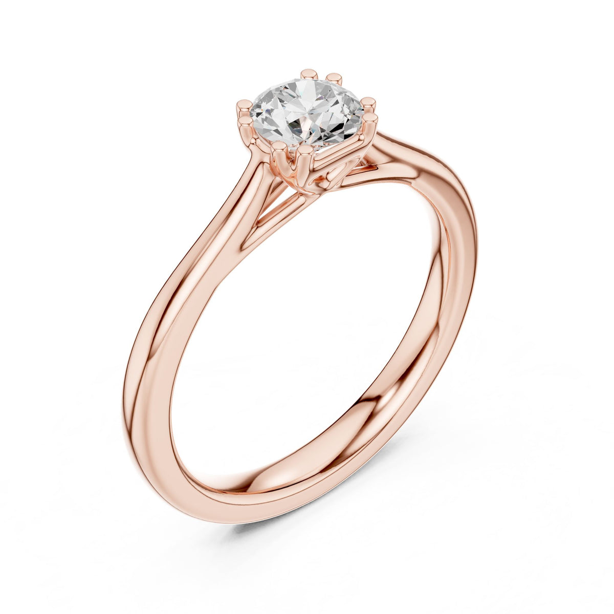 Round Solitaire Lab Grown Diamond Engagement Ring