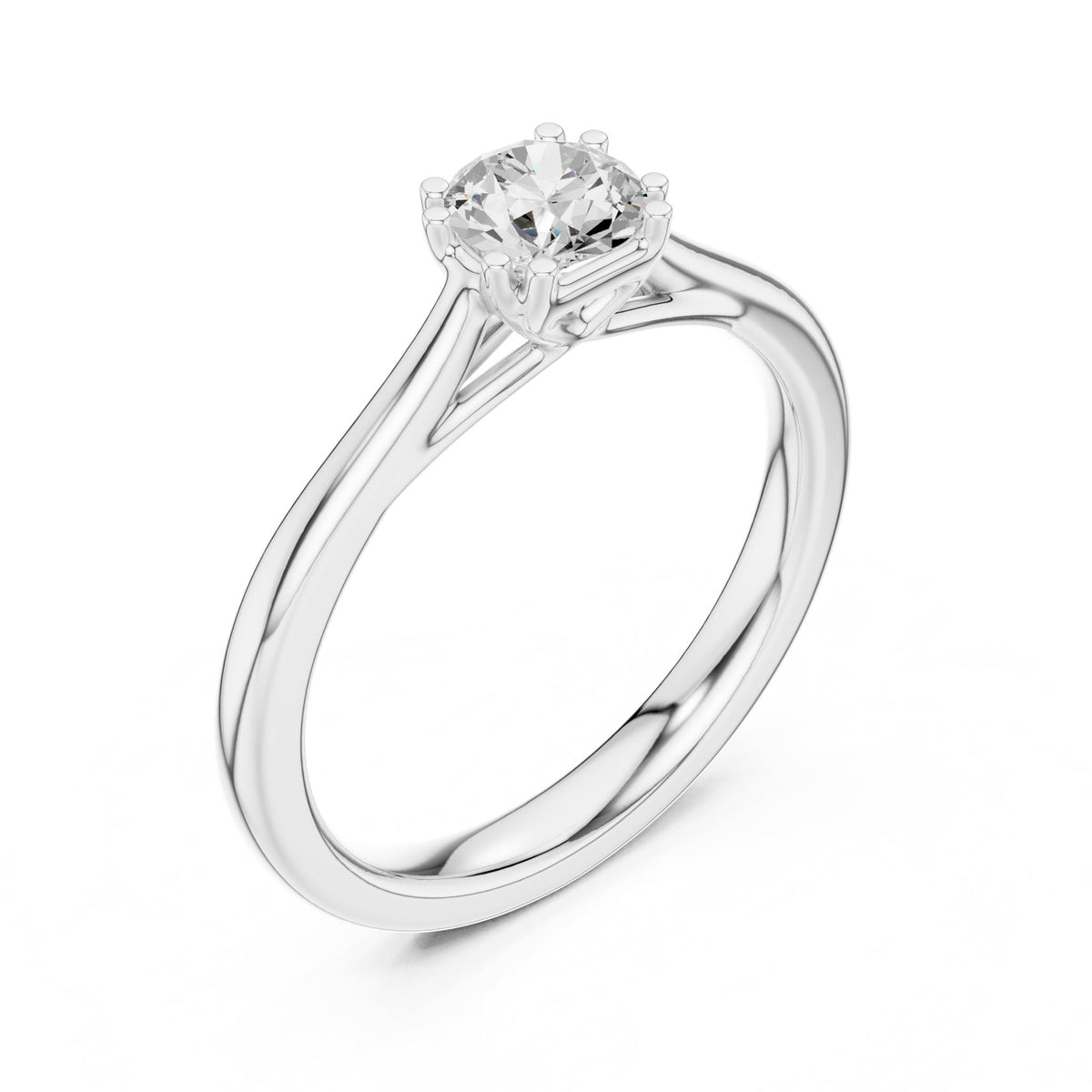 Round Solitaire Lab Grown Diamond Engagement Ring