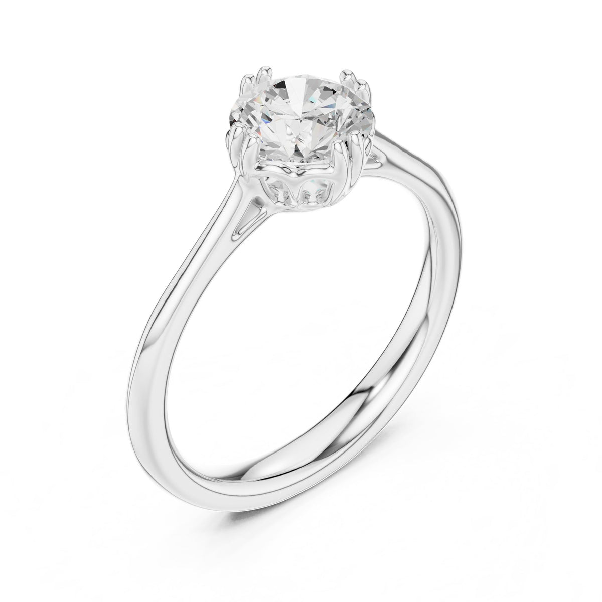Round Solitaire Lab Grown Diamond Engagement Ring