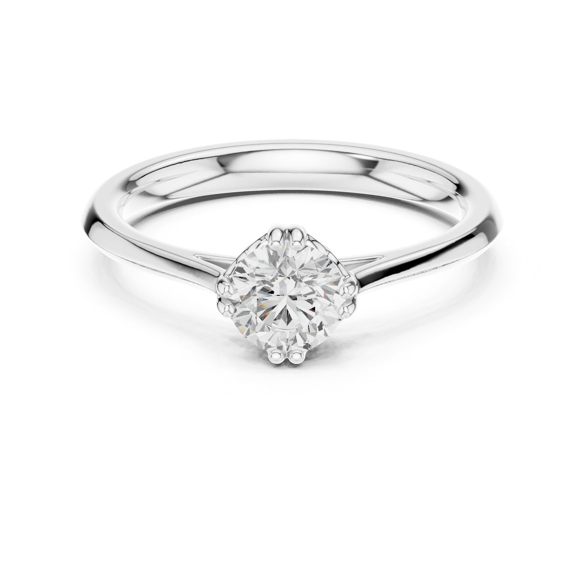 Round Solitaire Lab Grown Diamond Engagement Ring