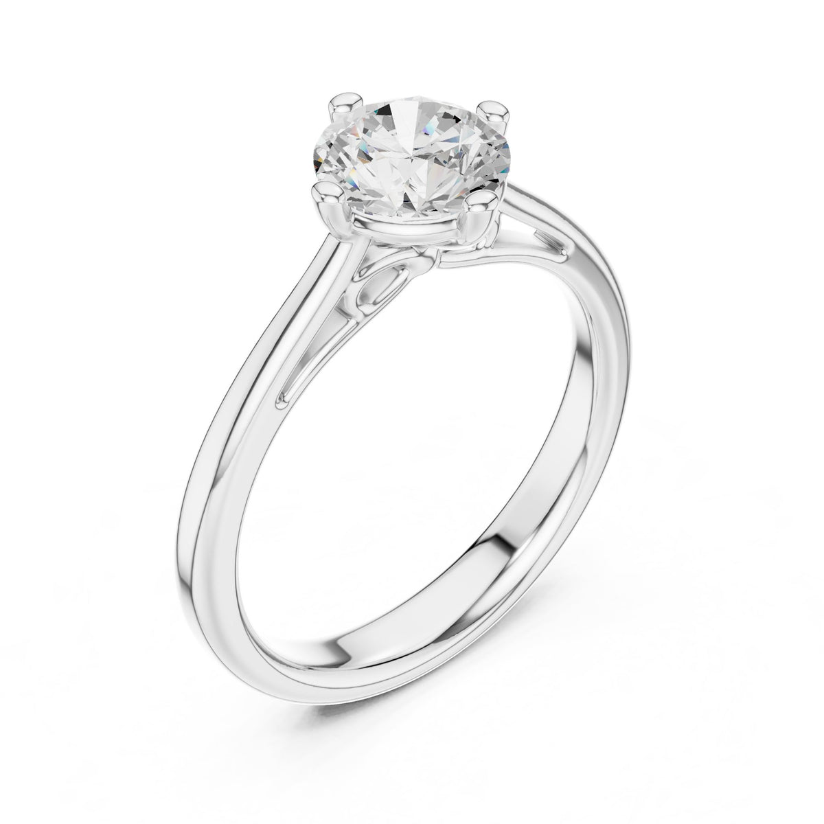 Round Solitaire Lab Grown Diamond Engagement Ring