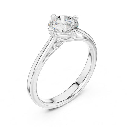 Round Solitaire Lab Grown Diamond Engagement Ring