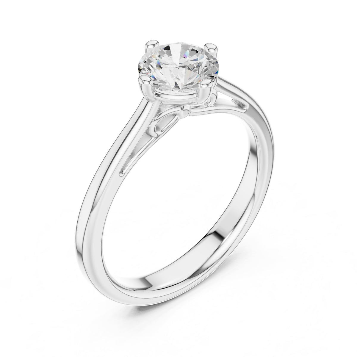 Round Solitaire Lab Grown Diamond Engagement Ring