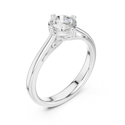 Round Solitaire Lab Grown Diamond Engagement Ring