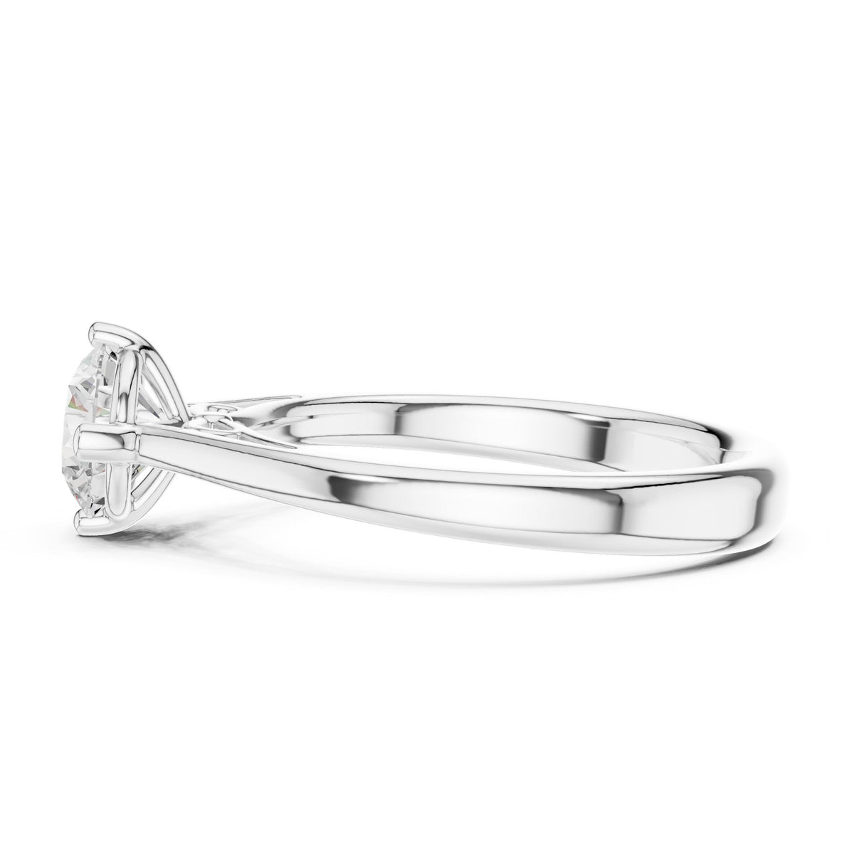 Round Solitaire Lab Grown Diamond Engagement Ring