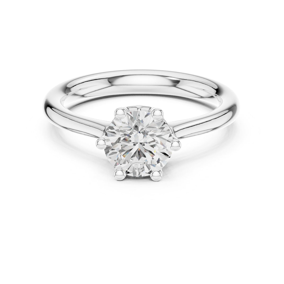 Round Solitaire Lab Grown Diamond Engagement Ring