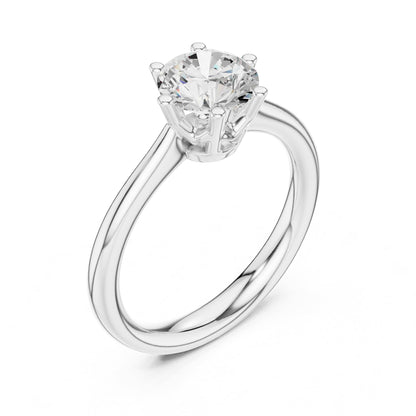 Round Solitaire Lab Grown Diamond Engagement Ring