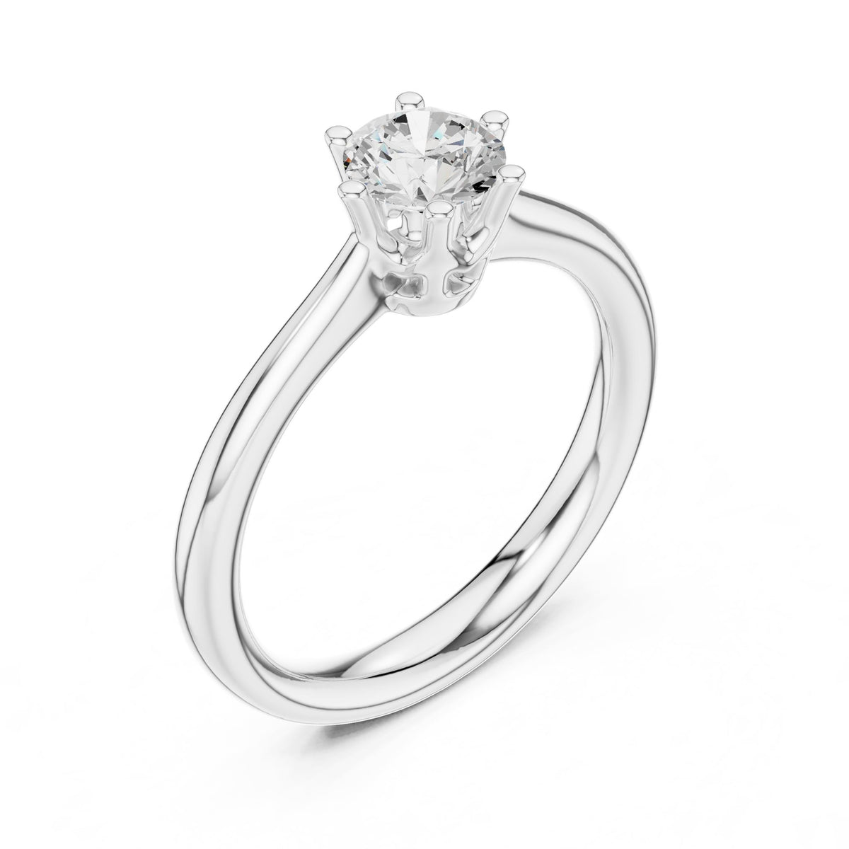 Round Solitaire Lab Grown Diamond Engagement Ring