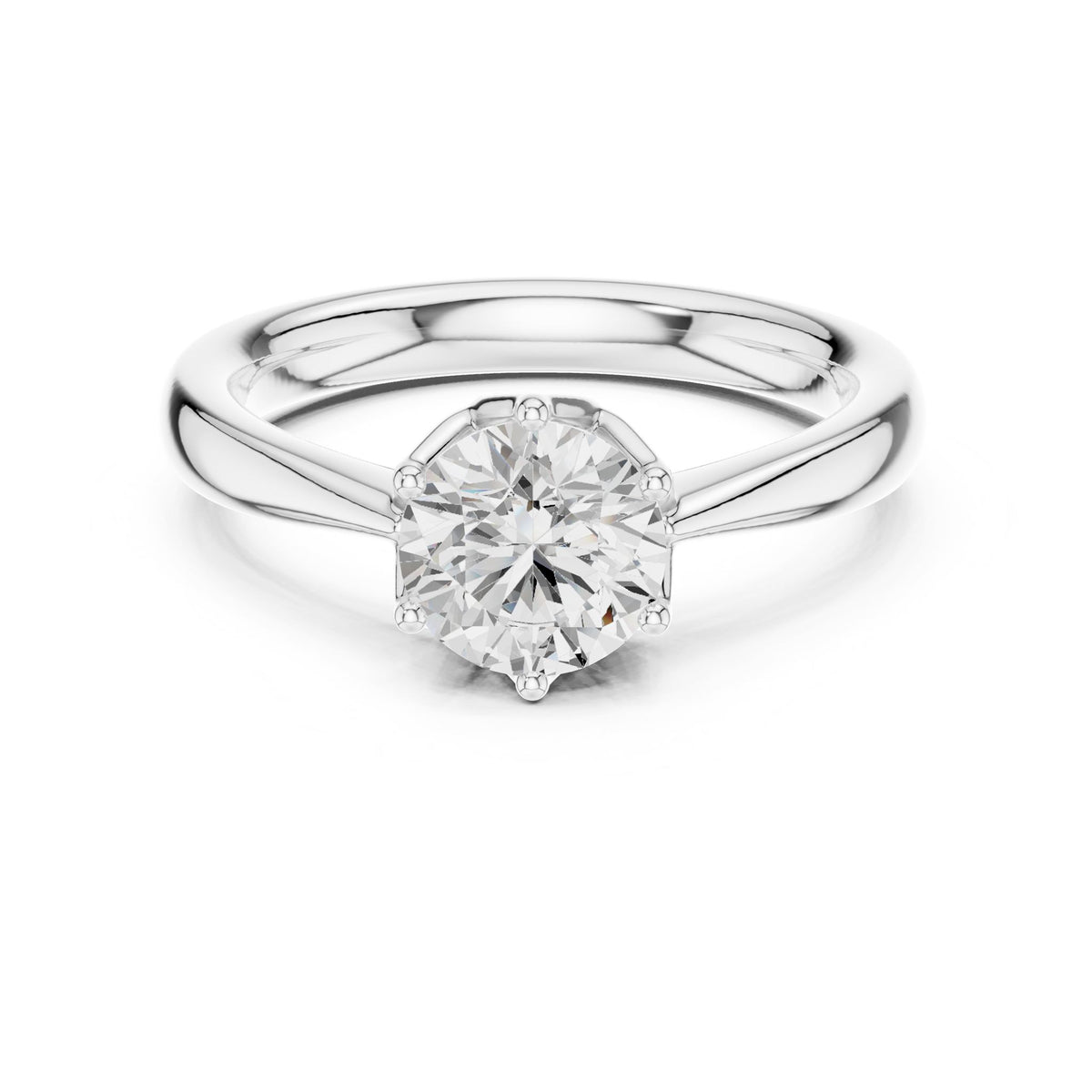 Round Solitaire Lab Grown Diamond Engagement Ring