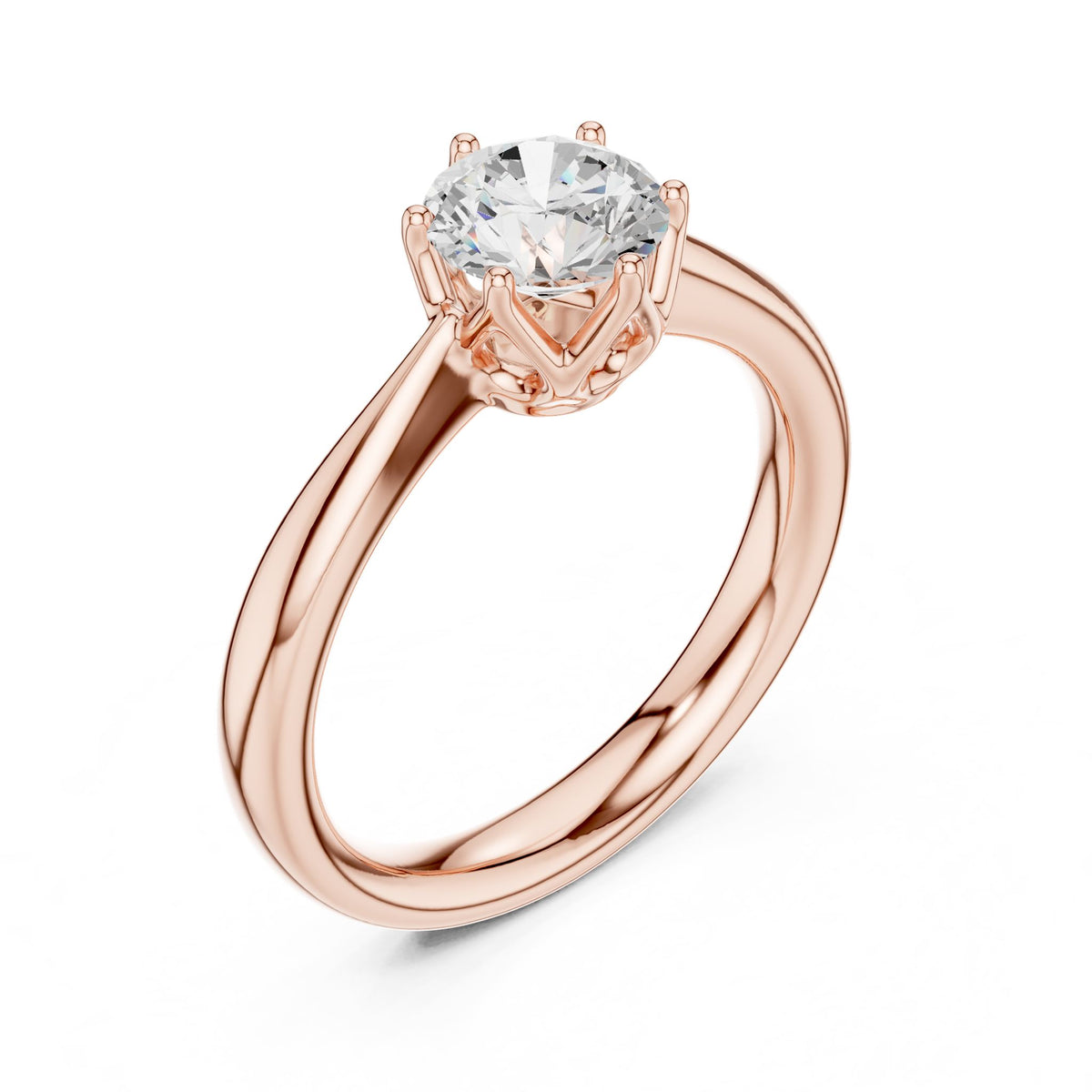 Round Solitaire Lab Grown Diamond Engagement Ring