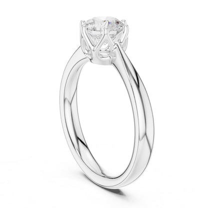 Round Solitaire Lab Grown Diamond Engagement Ring