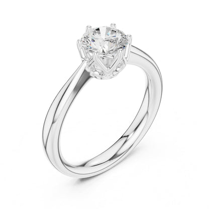 Round Solitaire Lab Grown Diamond Engagement Ring