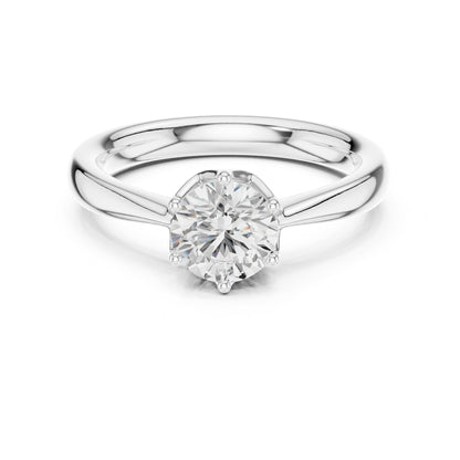 Round Solitaire Lab Grown Diamond Engagement Ring