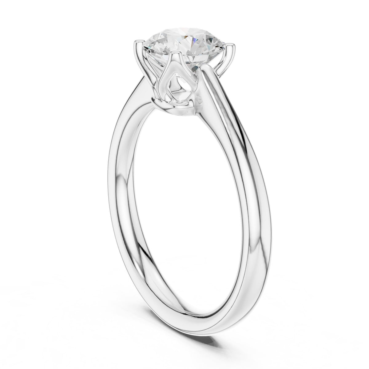 Round Solitaire Lab Grown Diamond Engagement Ring