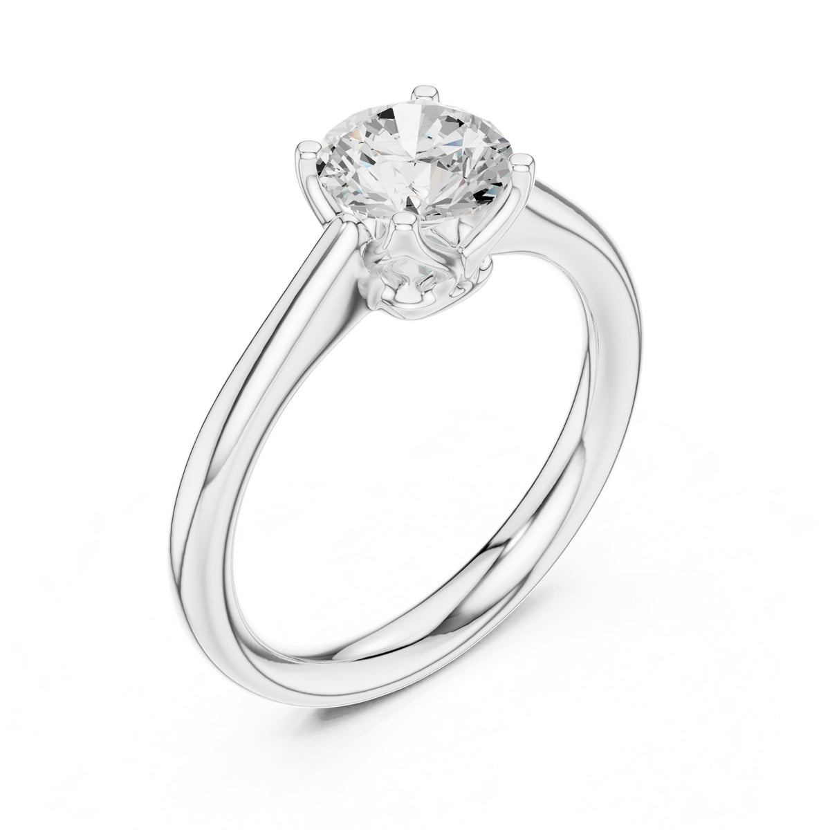 Round Solitaire Lab Grown Diamond Engagement Ring