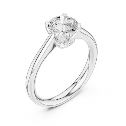 Round Solitaire Lab Grown Diamond Engagement Ring