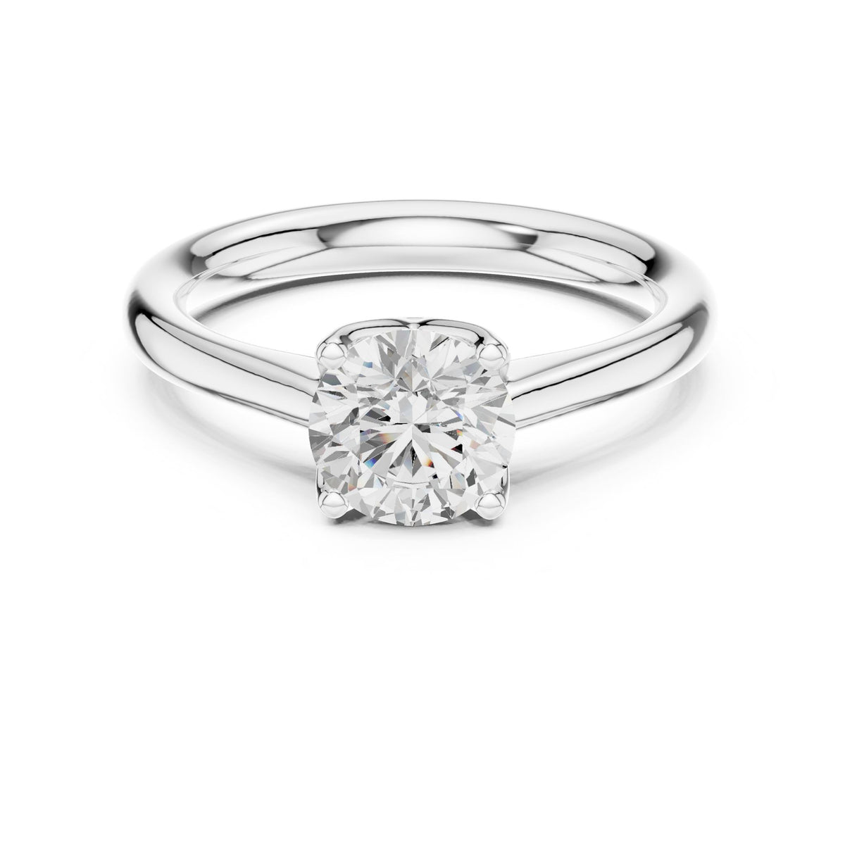 Round Solitaire Lab Grown Diamond Engagement Ring