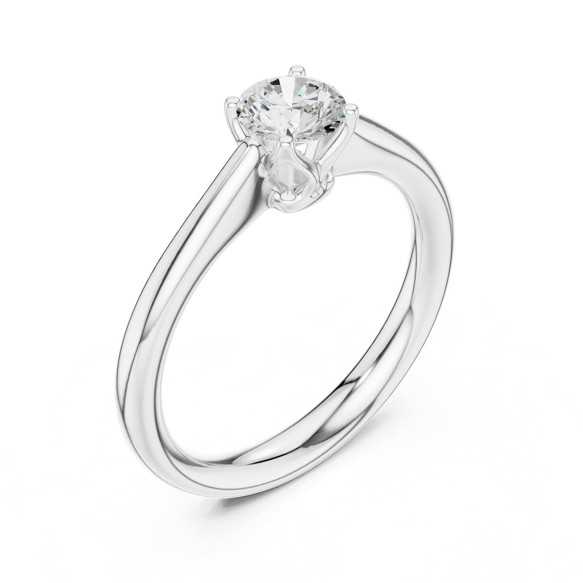 Round Solitaire Lab Grown Diamond Engagement Ring